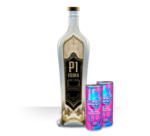 P1 Vodka - 750ML (1) & I.Candy Energy - Cotton Candy (2)