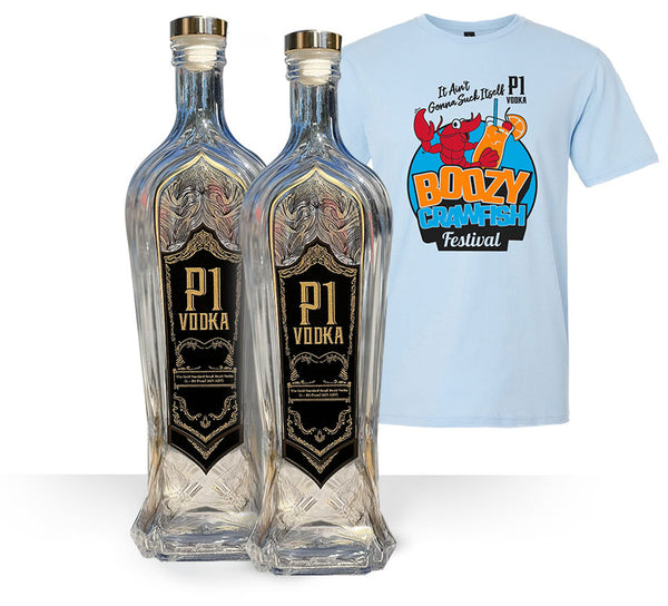 P1 Vodka (2) & FREE BOOZY CRAWFISH T-SHIRT
