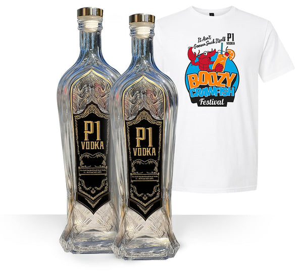 P1 Vodka (2) & FREE BOOZY CRAWFISH T-SHIRT